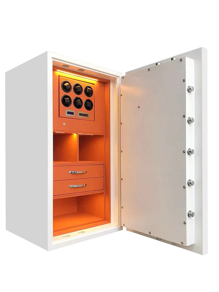 Customized New Luxury Wardrobe Smart Fingerprint Lock Safe Automatic Watch Winder Box Anti Theft Drawer Safe 6 8 12 20 Slots