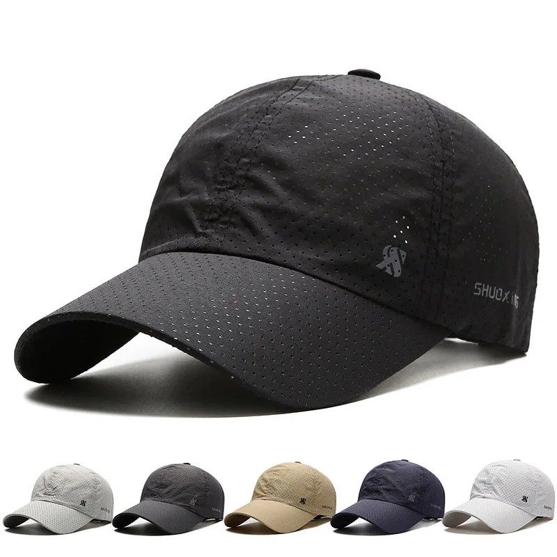 Gorra de béisbol de malla lisa para hombre y mujer, gorro impermeable transpirable de secado rápido a la moda para deportes al aire libre, visera de