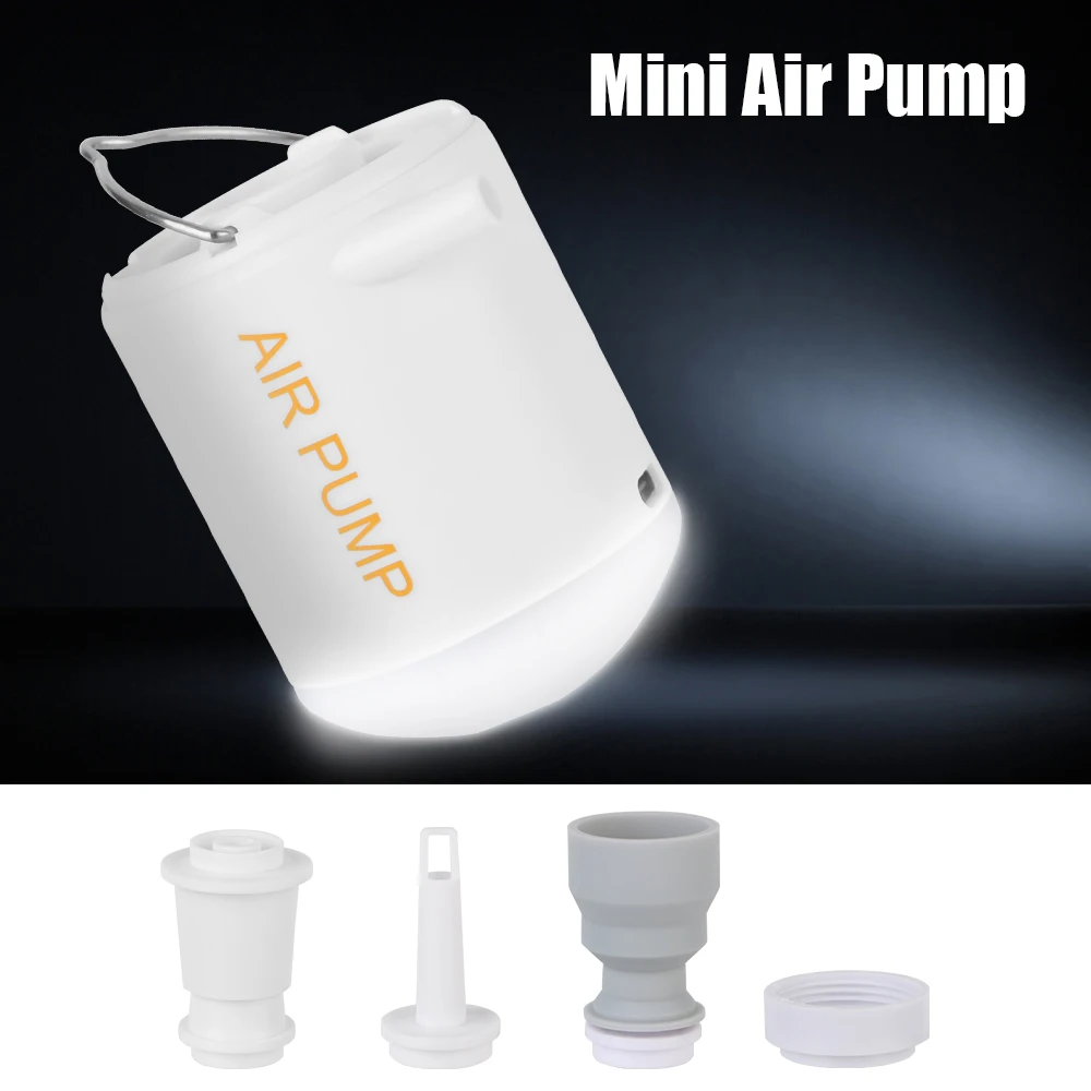 Compresor de aire portátil con linterna LED, inflado rápido, desinflado, 3,5 kPa, iluminación para cama de Camping y exteriores