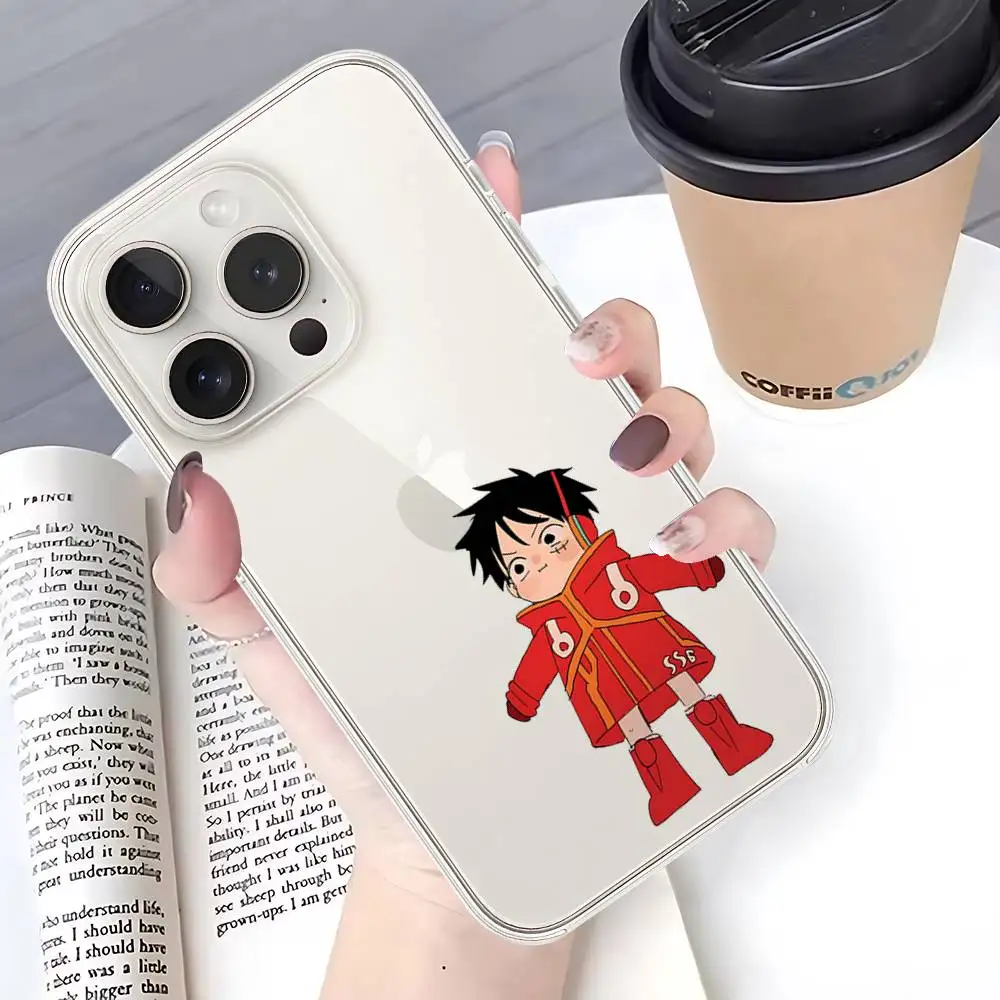 Cute L-Luffsy Phone Case For IPhone 17 16 15 14 Plus 13 12 11 Pro Max Phone Back Cover Transparent Shockproof Cover #3