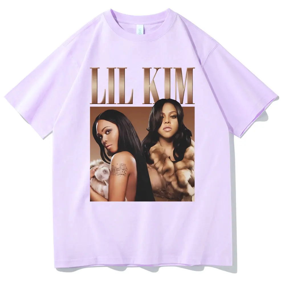 Rapper Lil Kim Graphic Print Tshirt Men Women Hip Hop Oversized T-shirts Male Vintage T Shirt Unisex Casual Tops Short Sleeve