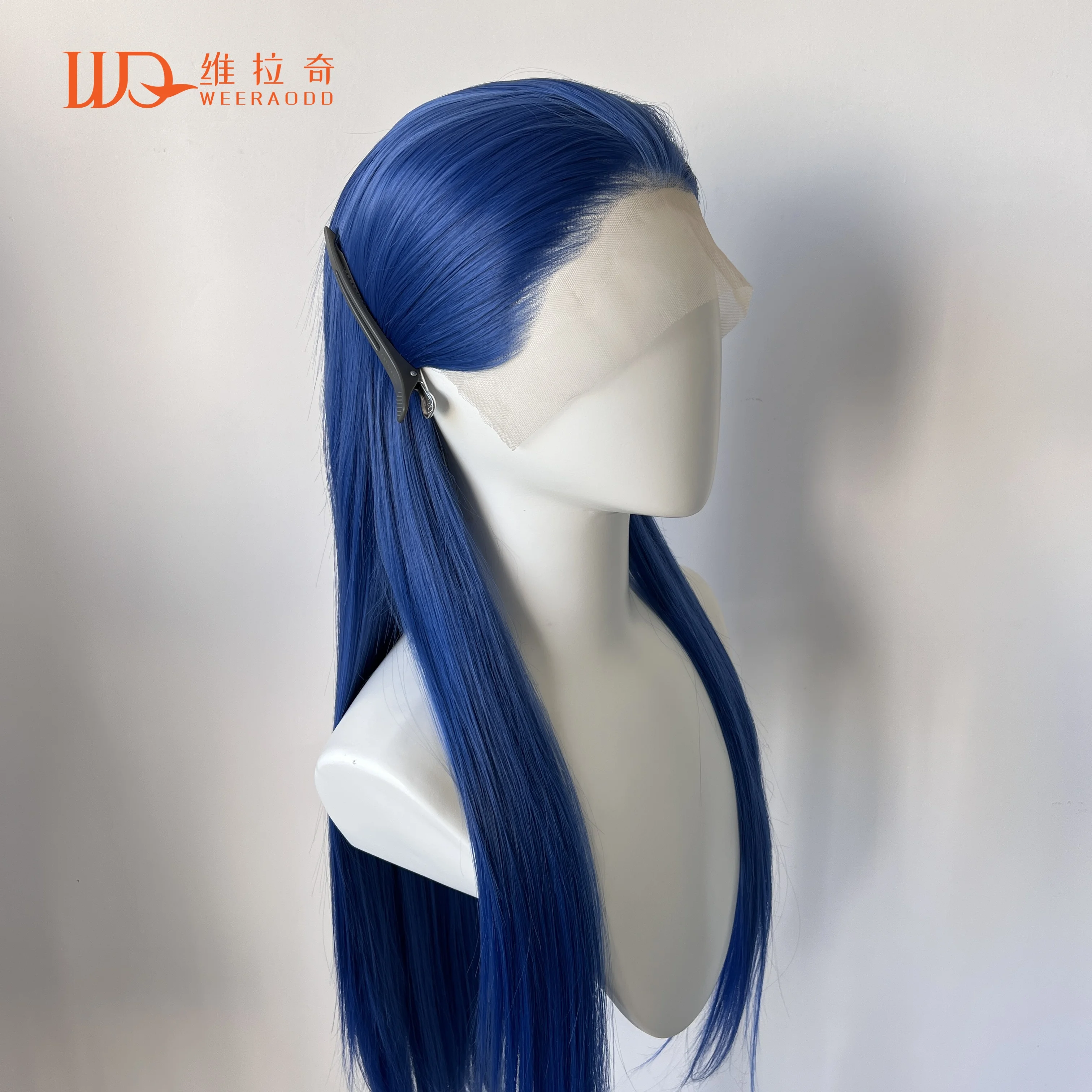 Peluca con malla أمامي sintetica azul zafiro oscuro 13x4 para mujer pelucas sin pegamento largas y rectas de 26 pulgadas peluc