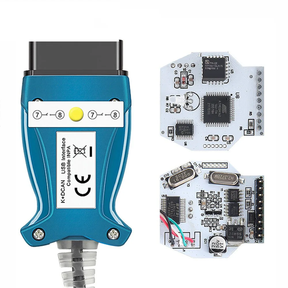 Синий INPA для BMW: K+CAN FT232RL с переключателем — кабель для программирования и диагностики для BMW