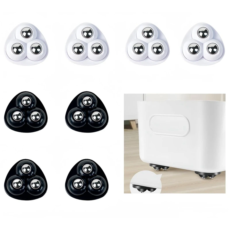 GTBL Mini ruedas giratorias de metal Ruedas autoadhesivas Polea autoadhesiva giratoria de 360 grados