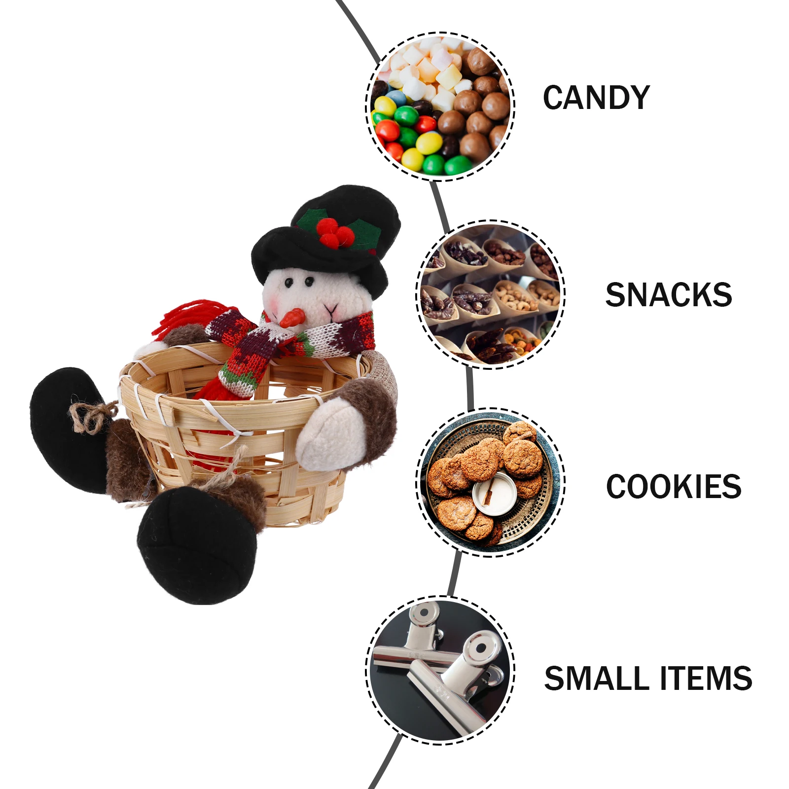 

Candy Basket Christmas Decor Xmas Decorative Ornaments Tabletop Decoration Child