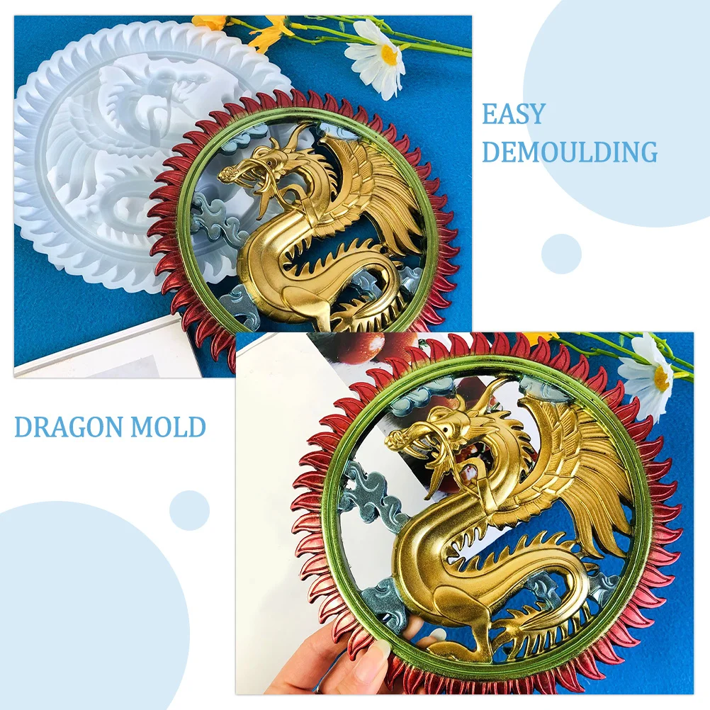 

Dragon Embossment Crafting Silicone Mold Flexible Resin Epoxy Casting Mold for DIY Decoration Plate Gift Dragon