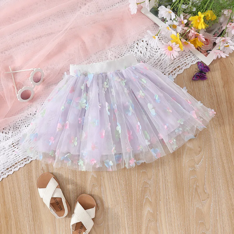 Baby Mädchen Tutu Flauschiger Rock Kleinkind Prinzessin Ballett Tanz Tüll Schmetterling Kinderrock Süßer Mädchen Elastischer Rock Petticoat – Detail 5