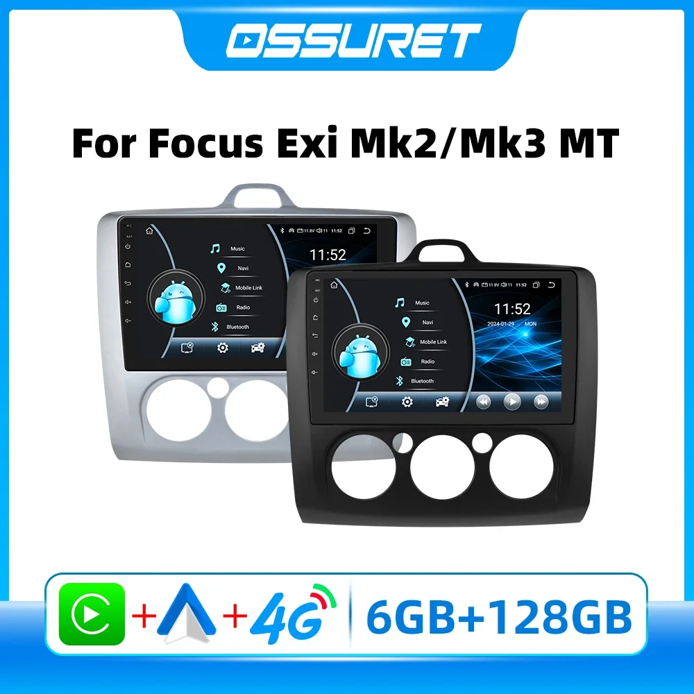 OSSURET autoradio Android per Focus Mk2 MK3 2004 -2011 CarPlay Android Auto Multimedia GPS Wifi 2din 8581 autoradio intelligente