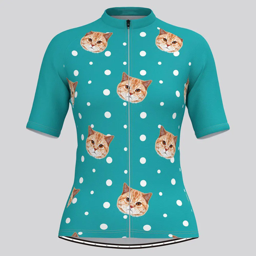 Lady Cycling Clothing Cartoon Cat Road Bike Jersey Summer Women Short Sleeve Shirt Female Bicycle Wear MTB Clothes Ropa Ciclismo