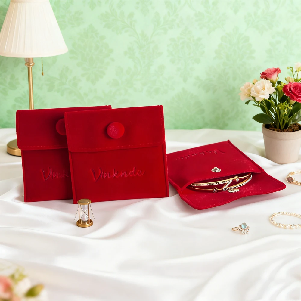 

Прекрасный красный мешочек для ювелирных изделий 88x8 см, бархатная упаковка для ювелирных изделий, сумка с застежкой, индивидуальный логотип, серьги, ожерелье, браслет, замшевые сумки для хранения, сделай сам