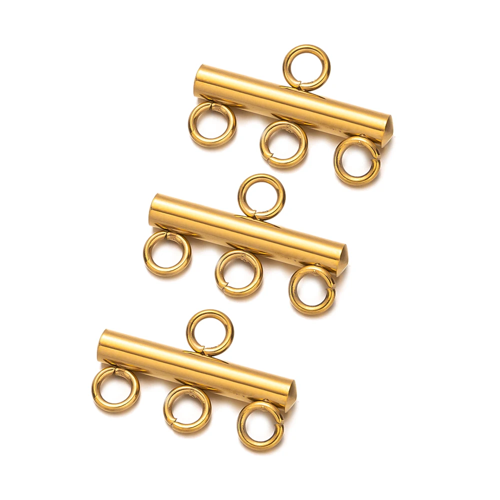 5 قطعة/الوحدة طبقة من الفولاذ المقاوم للصدأ قلادة سوار المشبك الكفالات قطرة سلاسل موصلات DIY بها بنفسك صنع المجوهرات النتائج لوازم الحرف