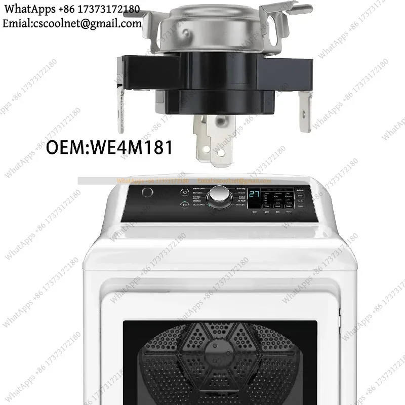 JS03 Dryer Thermostat WE4M181 L210-30F 4-Wire, Replacement for AP2044414 PS267926, for Whirlpool Kenmore Maytag Dryers