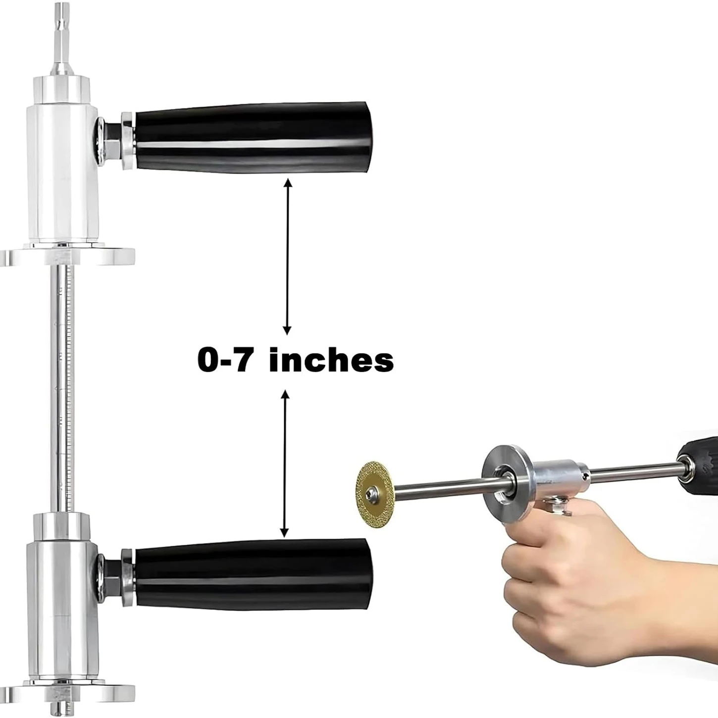 Inside Pipe Cutter for PVC Pipe Cutter, With Diamond Grit Cutting Wheel and Handle Adjustable Cutting Depth for Impact Drivers