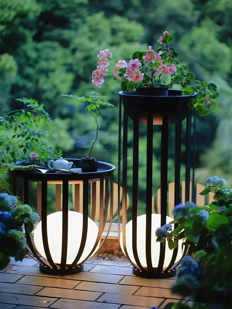 A Waterproof courtyard landscape garden villa outdoor floor terrace flower stand luminous object
