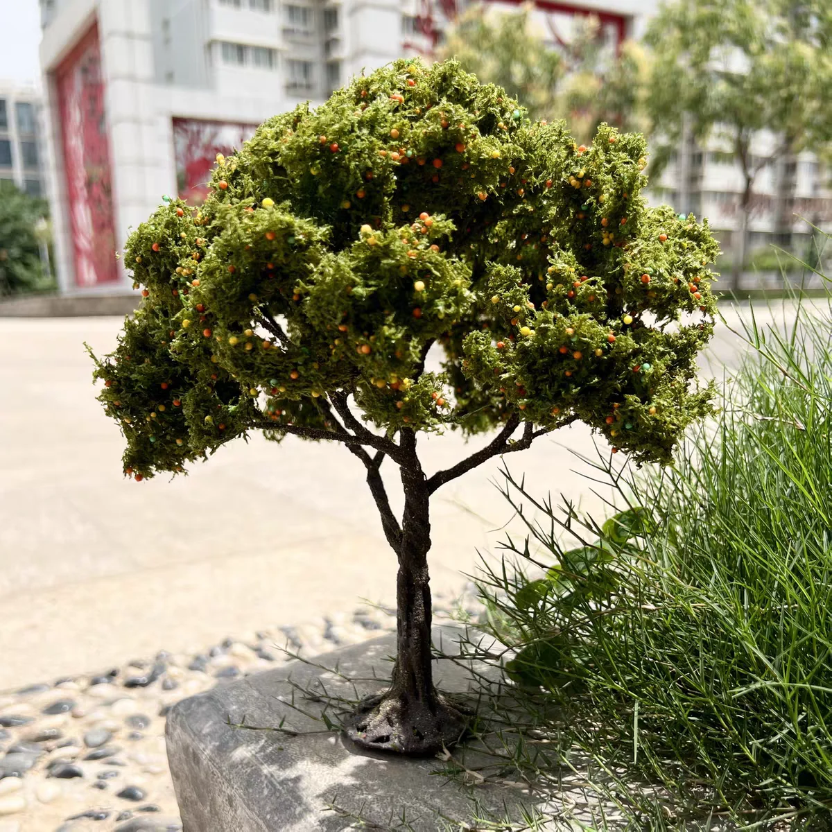

10-15CM Miniature Simulation Apple Tree Model Artificial Wire Lemon/Orange Fruit Trees DIY Sandtable Garden Decor Landscape 1PCS