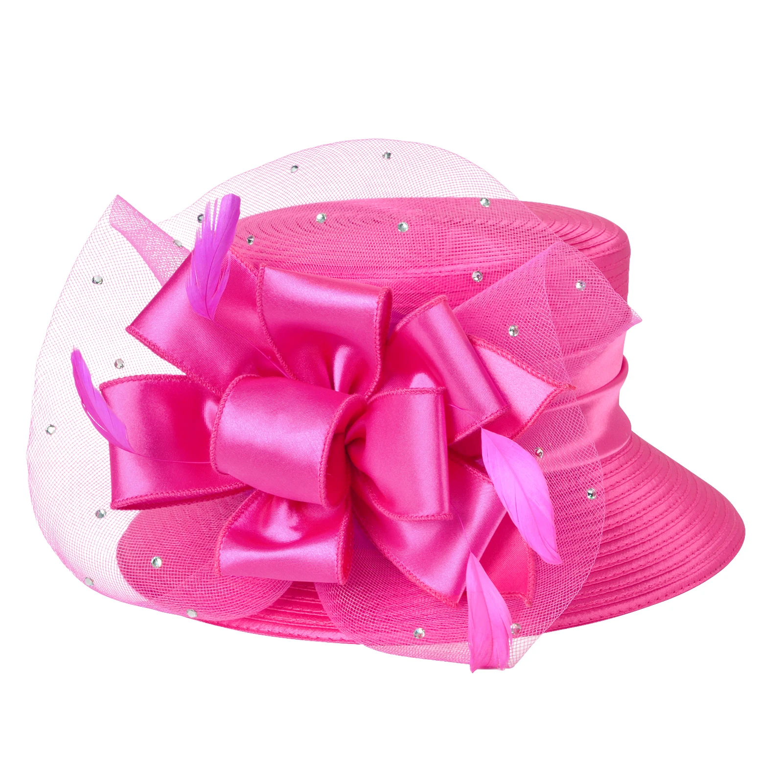 Elegant fashion fancy church hats woman elegant diamond 2026 wedding hats fascinator hats for woman