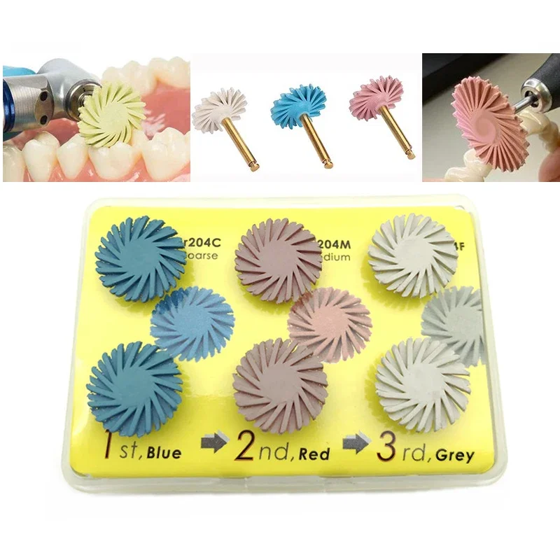 Dental Diamond Resin Polishing Disc Kit Flex Spiral Brush Bur Polisher Dentist Tool for Teeth Cleaning Restoration - Image 3