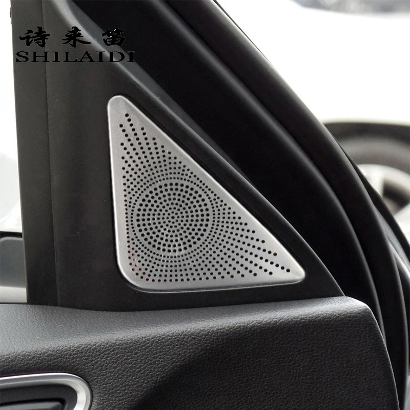 Car Styling Front Tweeter Speaker Window B column Stickers For Audi Q3 2013-2018 Interior Rear Auto Door Audio Speaker Net Cover