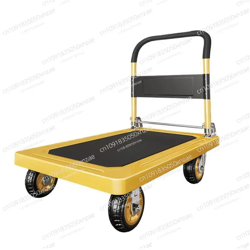 

Steel Plate Small Hand Truck Folding Flatbed Cart Mover Silent Trolley Small Pull Portable Tool Cart