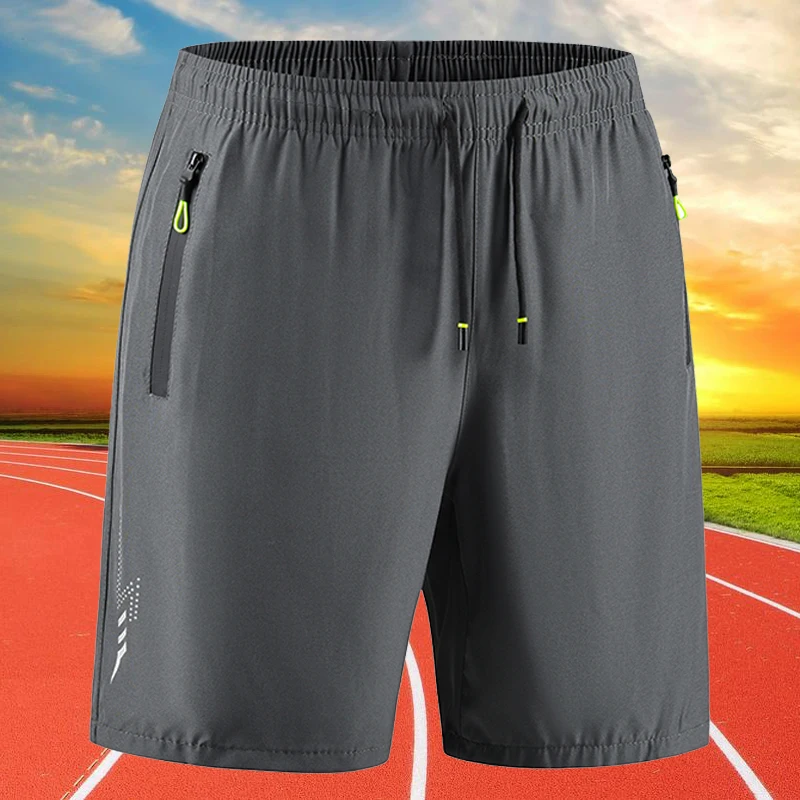 Summer Classic Joggers Men's Shorts Gym Fitness Quick Dry Running Sports Board Shorts New Summer Casual Bottom Zipper Pockets
