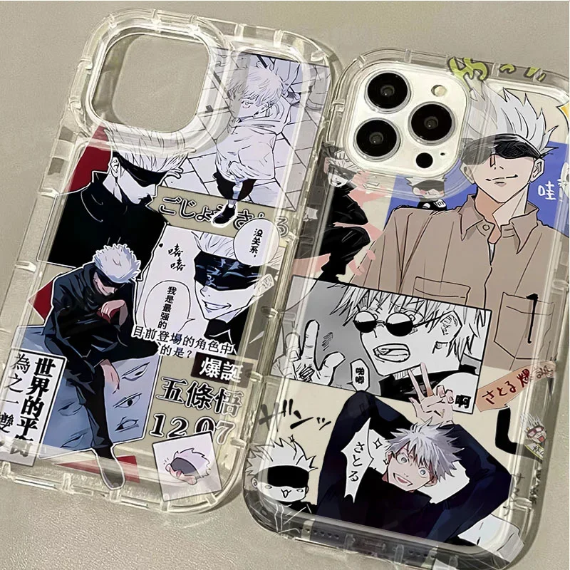 Silicone Protective Phone Case for iPhone 15 14 13 12 11 Pro Max XR XS X 8 7 6 6S Plus SE 2020 Jujutsu Kaisen Gojo Satoru Cover