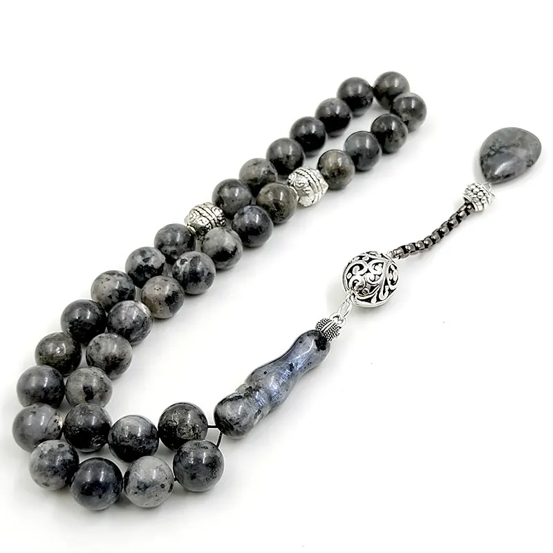 Tasbih Labradorite Stone grey bracelet misbaha arabic accessories ramadan Eid gift