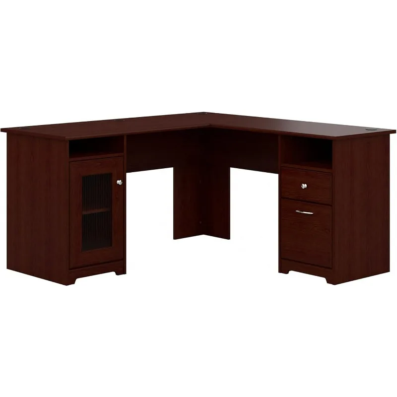 

Bush Furniture Cabot L Shaped Computer Desk in Harvest Cherry | Corner Table with Drawers for Home Office