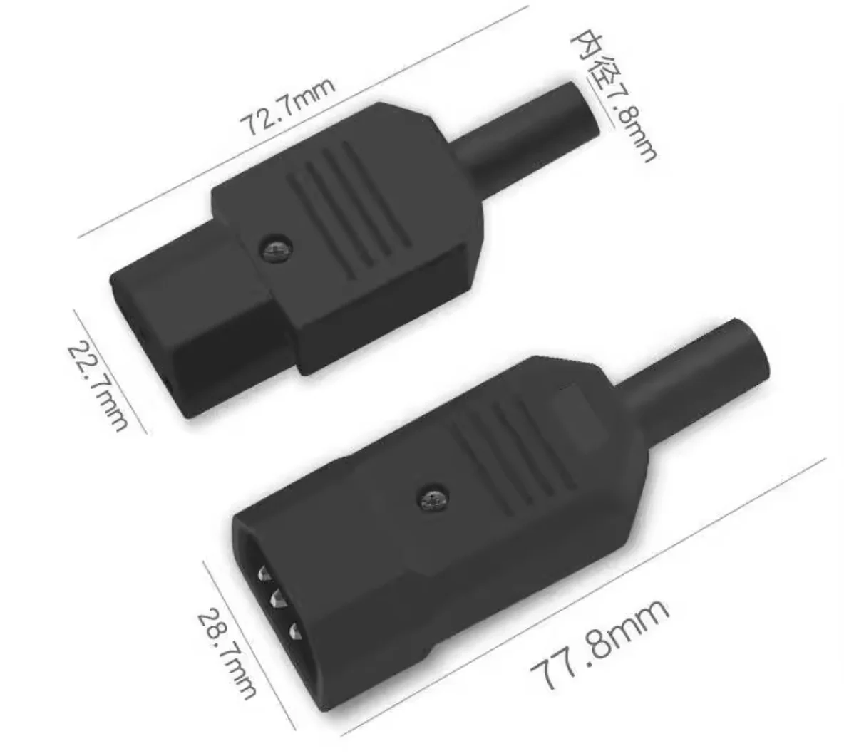 

Electric vehicle AC pin plug Three vertical mouth male and female heads Electric vehicle connector battery car charger NO.C3049