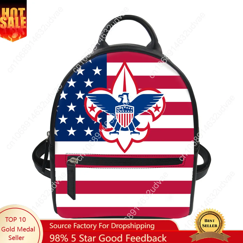 

Scouts of America Backpack Purse Women Schoolbags Personalized Double Shoulder Bag High Quality Daypack Leather Travel Bag Gift