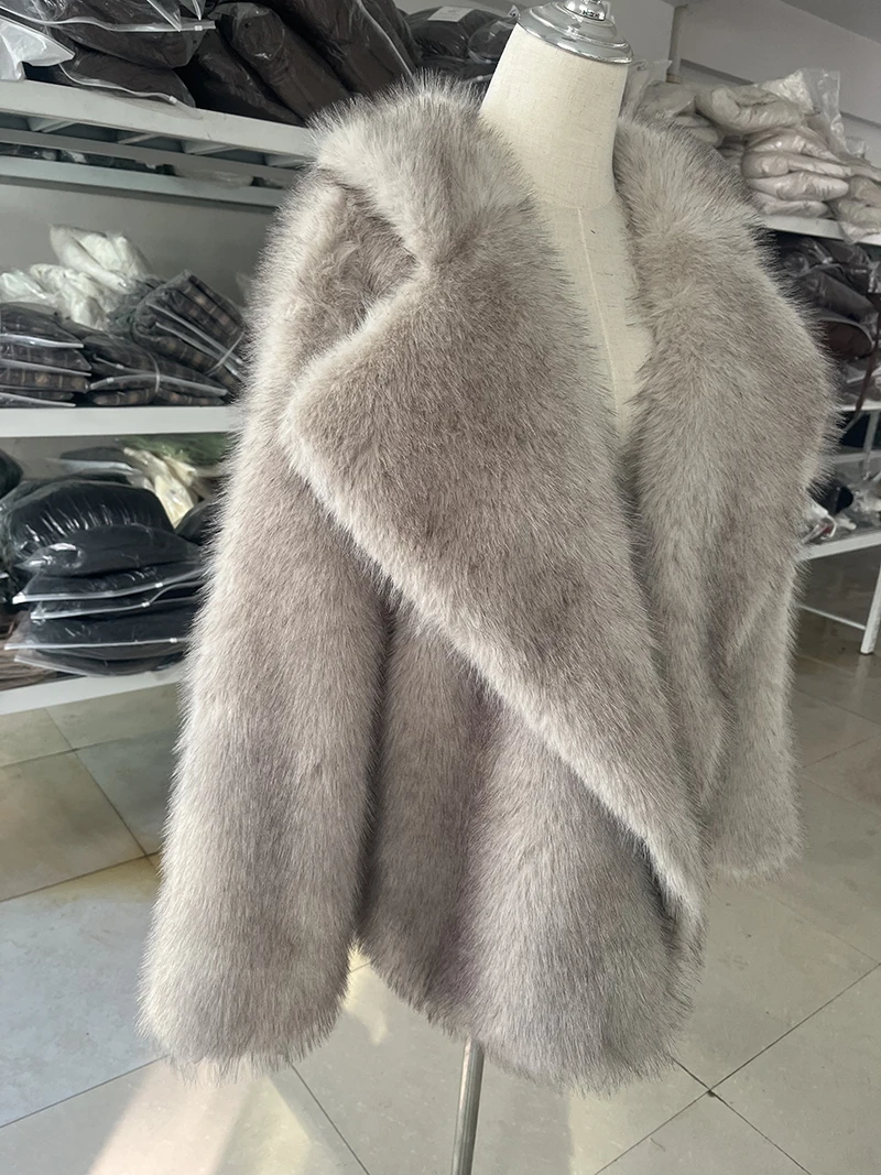 New Autumn and Winter Thickened Imitation Fuax Fur Coat Integrated Medium to Long Fur Jacket Friendly Fur Jacket for Women