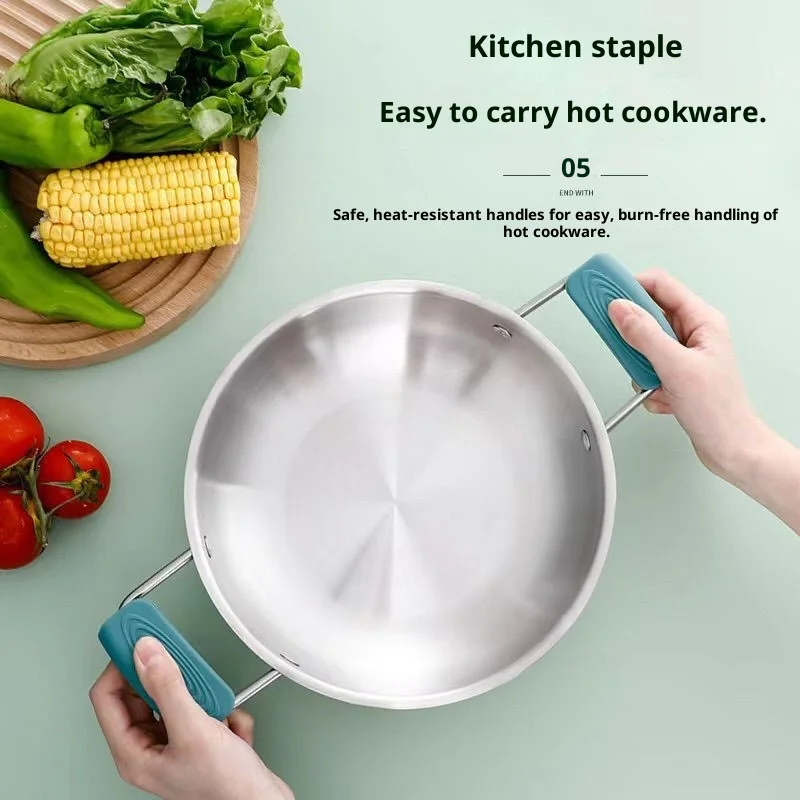 

Thick Silicone Heat-Resistant Clamp Iron Pot Handle Pot Holder Pot Ear Cover Special Thickened Anti-Scalding Kitchen Tool