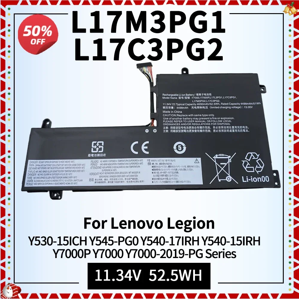 

L17C3PG2 Laptop Battery for Lenovo Legion Y7000 1060 Y7000P Y530 Y530-15ICH Y730 Y740-15ICH L17M3PG2 L17M3PG1 L17C3PG1 L17L3PG1