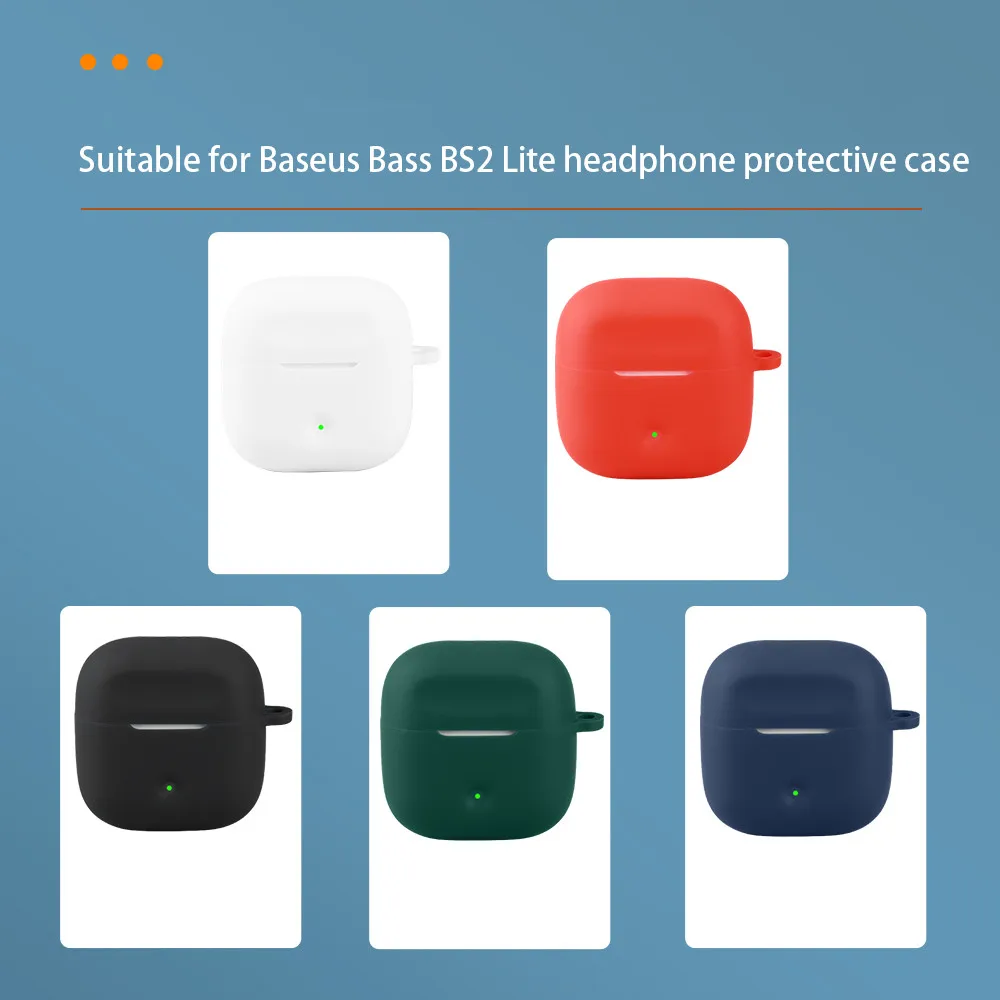 Baseus ベース BS2 Lite ケースソリッドカラーイヤホンカバー Fundas シェルソフト耐衝撃シリコーンイヤホンアクセサリー