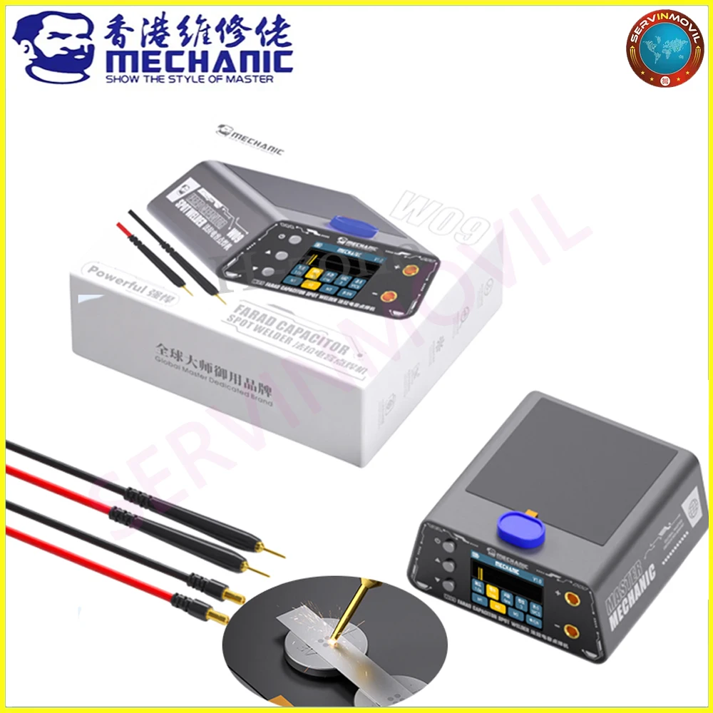 

MECHANIC W09 Farad Capacitor Spot Welder 5500W 1100A Dual Pulse with LCD Display for Battery Pack Assembly Cell Replacement