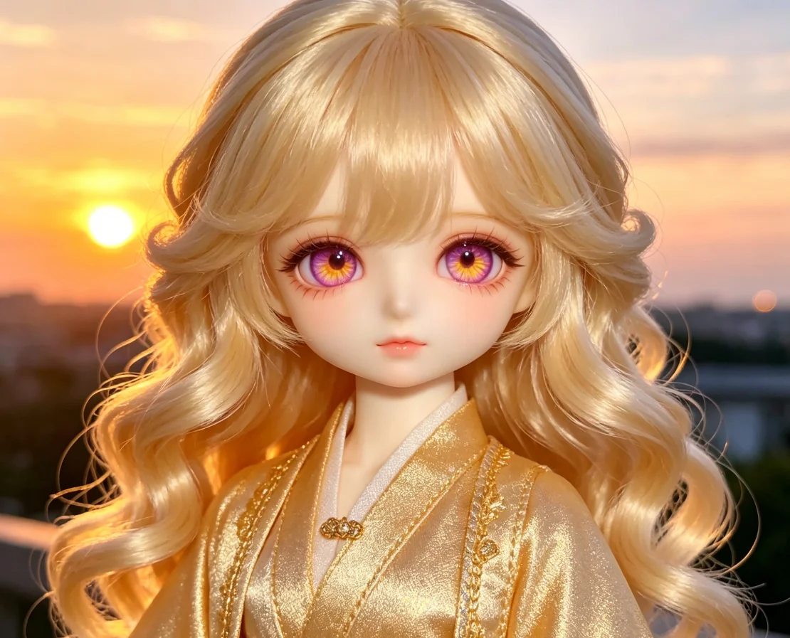 Wigs curly hair doll accessories, doll wig deep gold color, 1/3 1/4 1/6 BJD doll hair free shipping