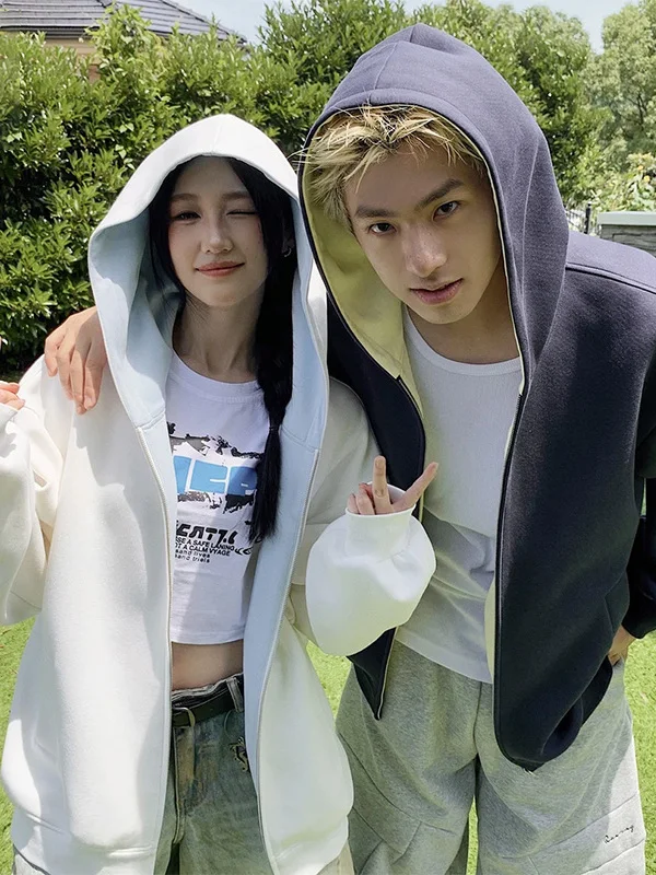 

Американский оверсайз кардиган-свитшот, мужская высококачественная толстовка с капюшоном, осенняя повседневная спортивная куртка для пар