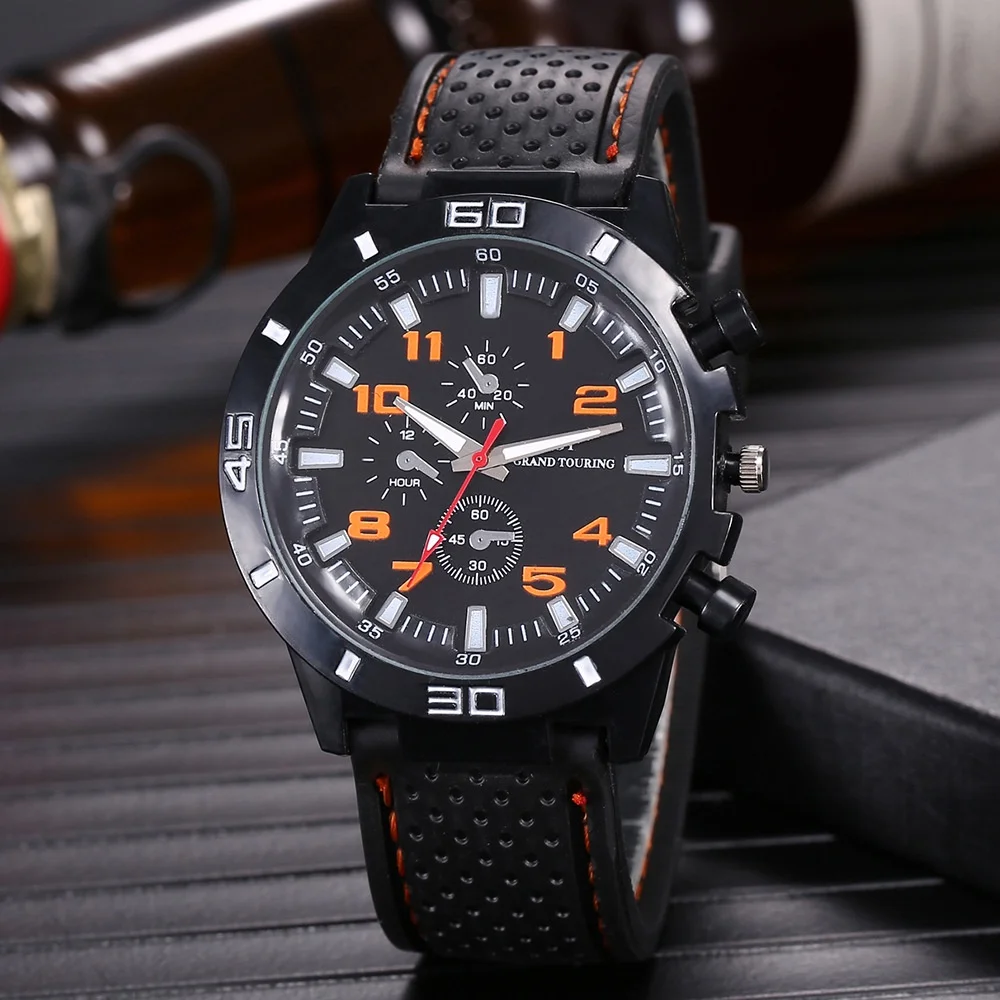 Kegllect Men Quartz Watch Silicone Strap Business Fashion Watches