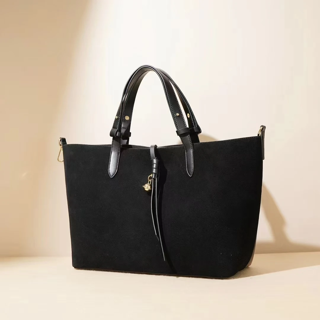 Bolso de mano de piel auténtica para mujer, bolsa de cuero de ante de alta calidad, diseño de marca de lujo, a la moda, gran capacidad, Hobo