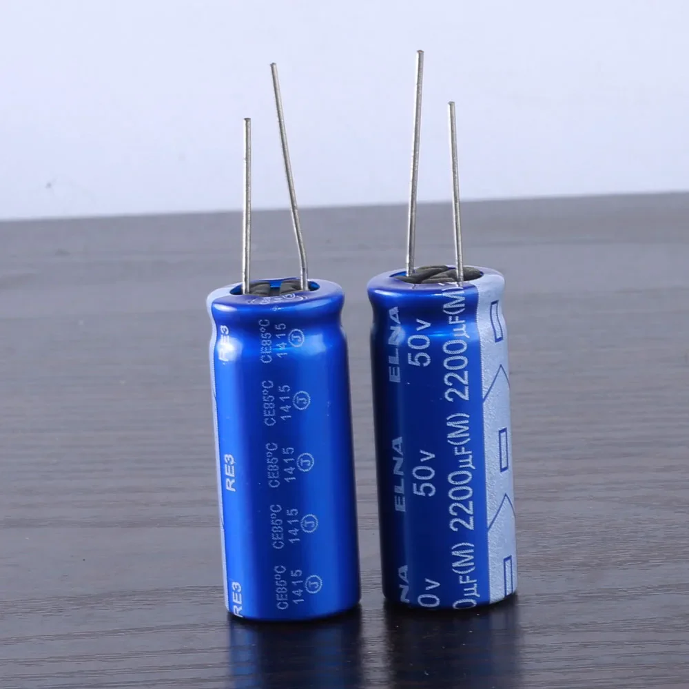6pcs Japan ELNA RE3 2200UF 50V 2200mfd Audio Capacitor 16X35.5mm