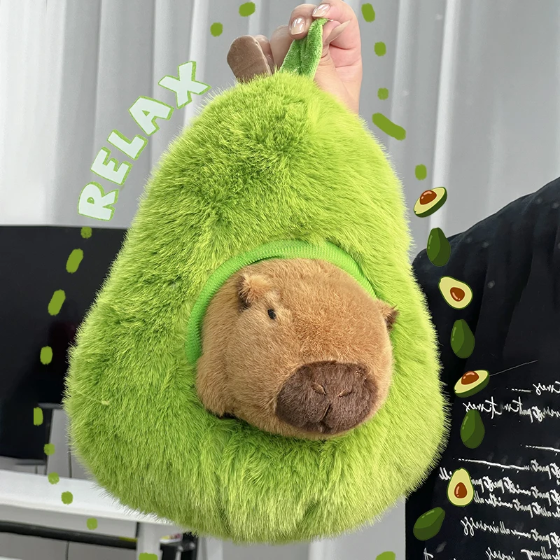 

Кукла Авокадо-Капибара, плюшевая игрушка Капибара, подарок на день рождения подруге, креативная подушка-подушка