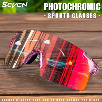 Scvcn fotocromático ciclismo óculos de sol uv400 óculos de ciclismo esportes óculos de bicicleta ao ar livre mtb bicicleta