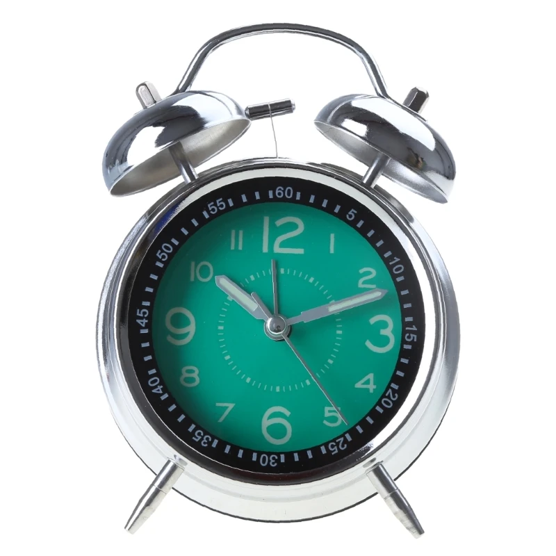 Retro Loud Alarm Clock Double Bells with Night Lights Clock Ornament Gift Drop shipping