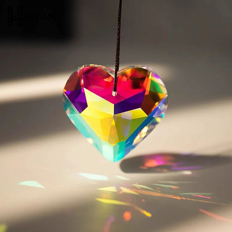 بلورات الرياح الرنين بريزم الشمس الماسكون اليدوية مجوهرات حديقة معلقة قلادة قوس قزح المطارد زخرفة نافذة حديقة ديكور