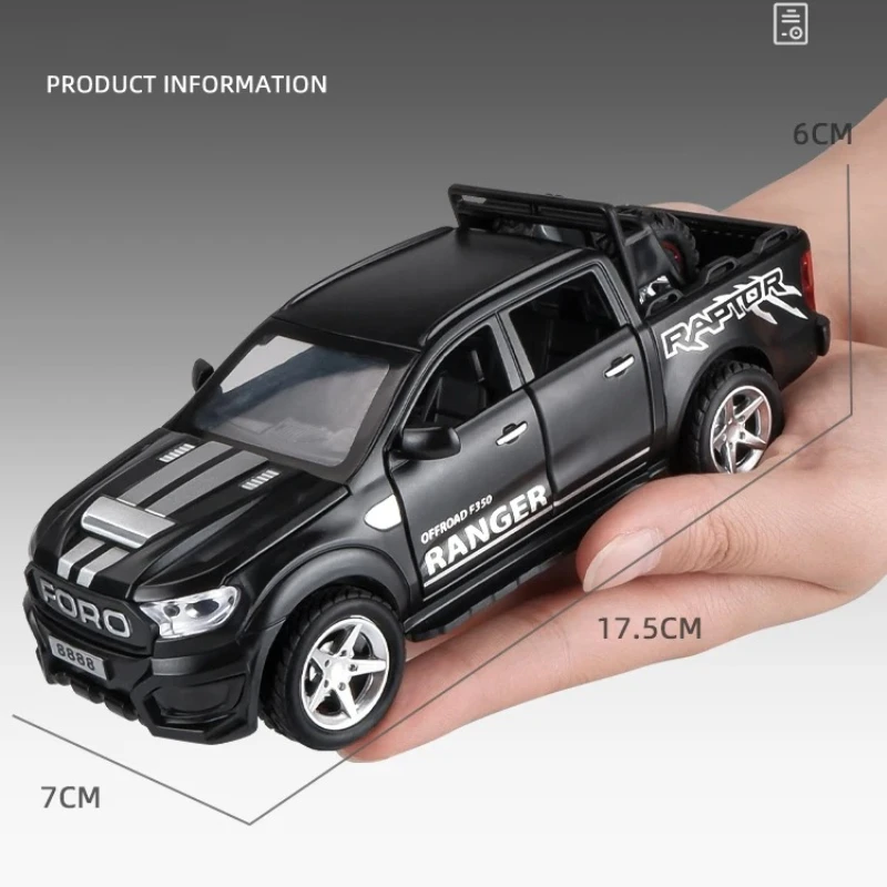 새로운 1:32 랩터 F350 픽업 합금 자동차 타이어 탈착 가능 오프로드 차량 장난감 다이캐스트 및 장난감 자동차 모델 어린이 장난감 선물