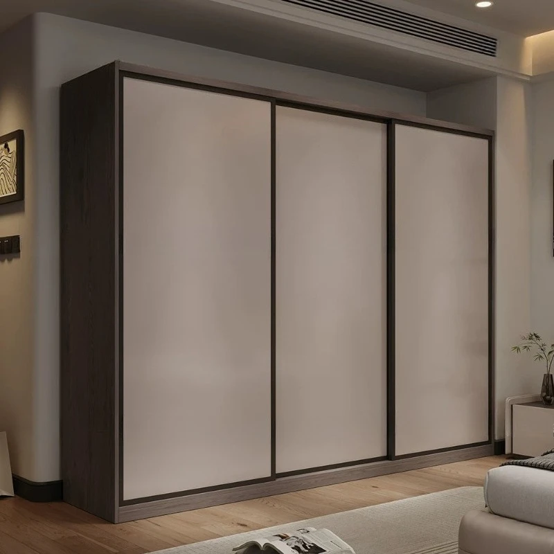 Modern Sliding Door Wardrobe Household Bedroom Closet Simple Light Luxury Double Wardrobes Clothes Closets Cabinet Furniture