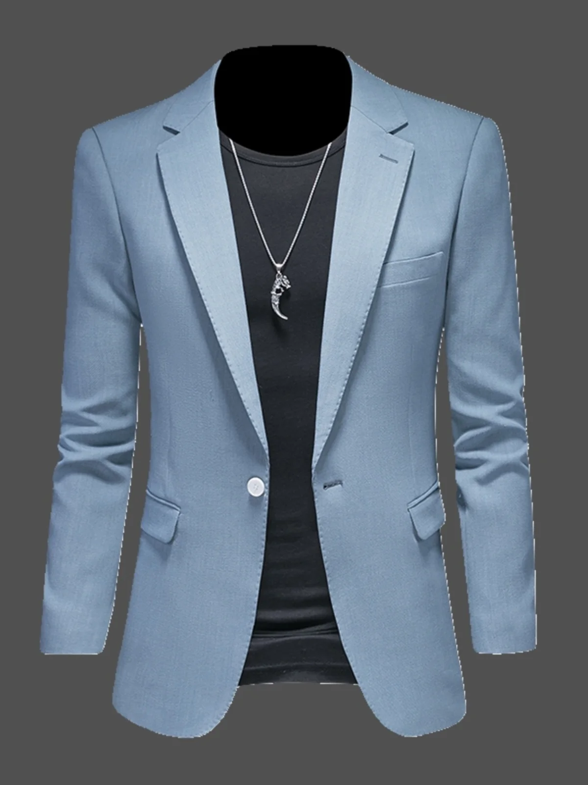 

Busin Casual Men's Suit Jaet plus Size Slim Fit Single Piece f Western Wear Trendy Polyester Fiber Stand Fit