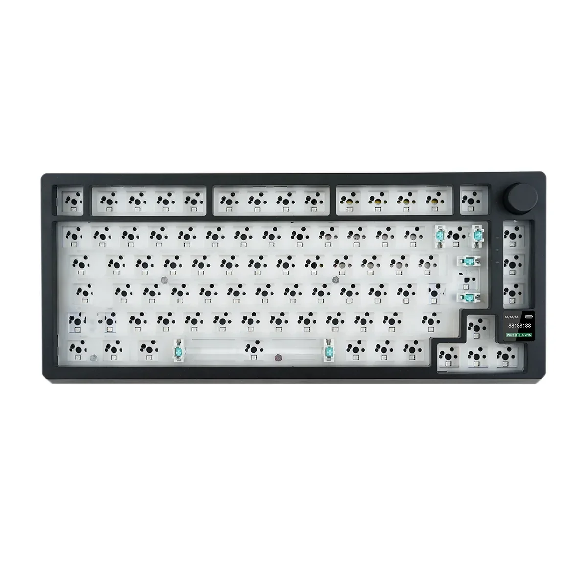 Imagem -06 - Barebone Kit Teclado Mecânico Azerty Rgb Iso Display Personalizado Bluetooth Mk75 Max