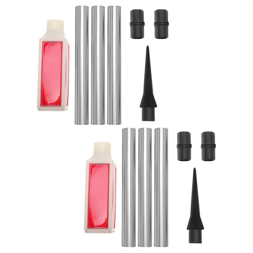 2PCS Solar Roadblock Lights Waterproof Driveway Markers Reflective Stake Warning Safety Signals Landscape Car Truck Strobe