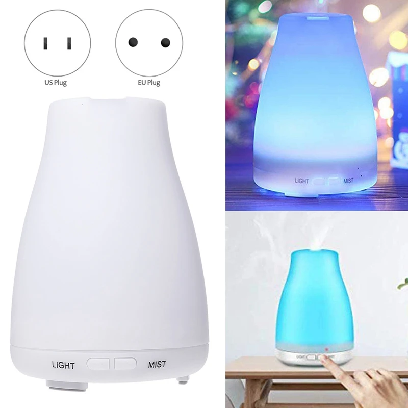 

100Ml Essential Oil Diffuser, Cool Mist Humidifiers With 7 Changeable Colored LED Lights, Adjustable Mist Mode