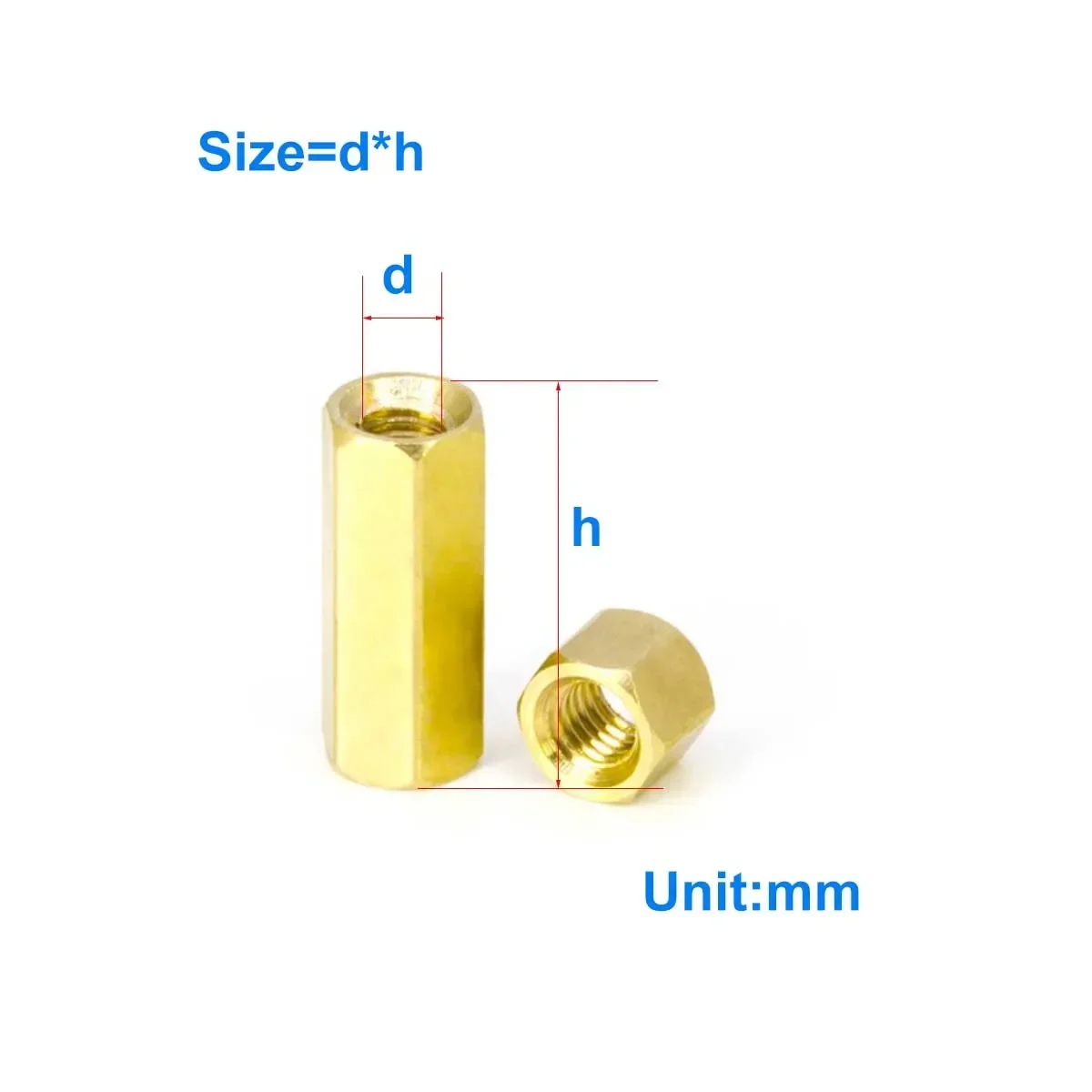 Double Hexagonal Copper Column/Isolation Column Nut/Hollow Chassis Motherboard Computer Copper Screw M2M2.5M3M4M5M6